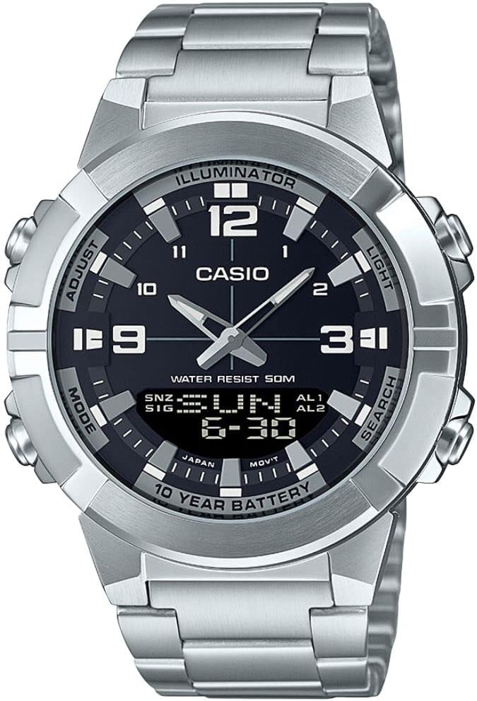 Stainless Steel Band Analog Digital - Silver/Black