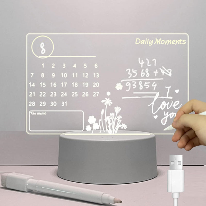 IS MUHE Creative DIY LED Children's Night Light Writing Board - USB Message Board With Pen - Gift for Holiday Party, Birthday Decoration (Calendar Light)
