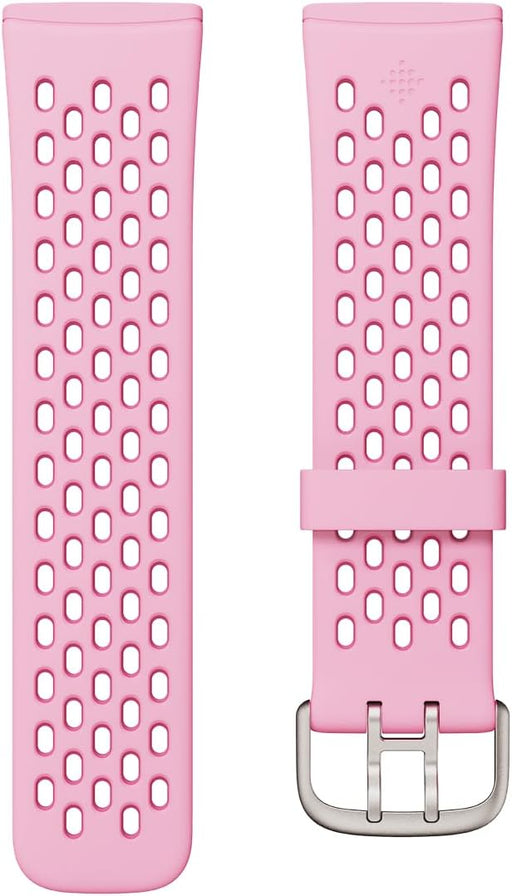 Sense & Fitbit Versa 3 Accessory Band, Official Fitbit Product, Sport, Blush/Desert Bloom, Small