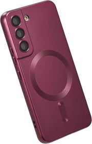 Magnetic for Samsung Galaxy S23 Ultra Case,Soft Silicone Samsung S23 Ultra Phone Case with Camera Protection,Anti-Fingerprint Samsung Galaxy S23 Ultra Case Compatible with MagSafe, Red - S21 Plus Burgundy