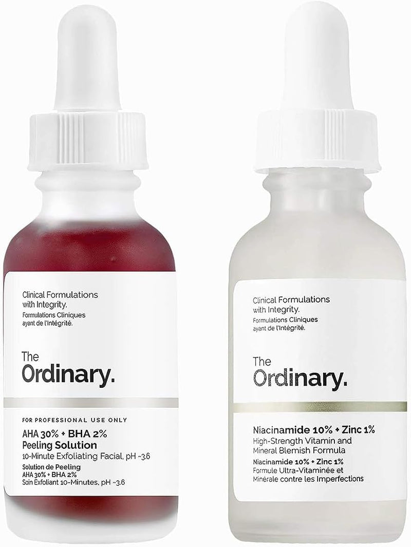 Niacinamide 10% + Zinc 1% (30ml) & AHA 30% + BHA 2% Peeling Solution, 30ml