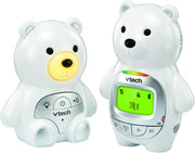 VTech Baby Bear Digital Audio Monitor with up to 1,000 ft of Range Vibrating Sound Alert Talk Back Intercom Temperature Indicator Night Light Loop & Parent Unit, White