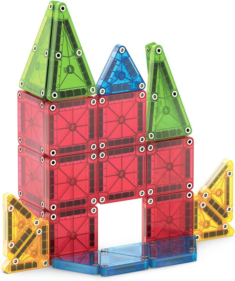 MAGNA-TILES microMAGS 26-Piece Travel Magnetic Construction Set Bold Colors, The Original Magnetic Building Brand