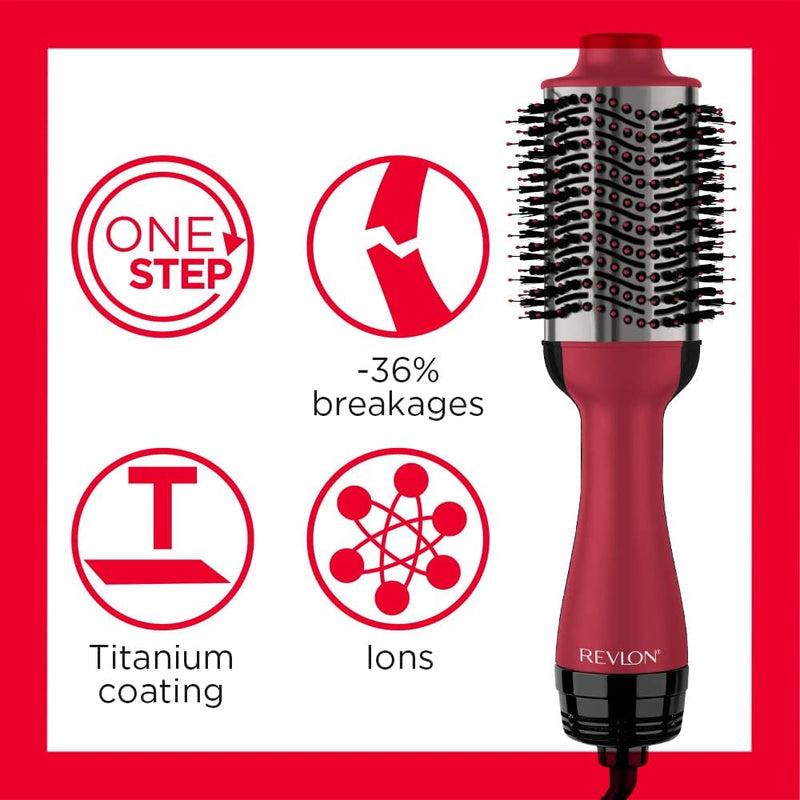 Revlon RVDR5222 One Step Hair Dryer & Volumizer, 2 heat setting plus cool setting (220-240V)