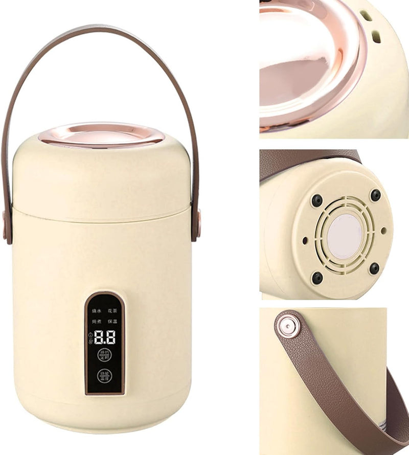 BROLEO Mini Rice Cooker, Easy To Clean Electric Stewpot Efficient Heating for Home for Office (Beige)