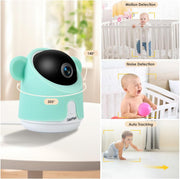 Baby Monitor with Camera and Audio, Baby Camera Monitor 1080P WiFi Smartphone App Control Night Vision 4.3 Inch Screen, 2 Talk Temperature Humidity Sensor
