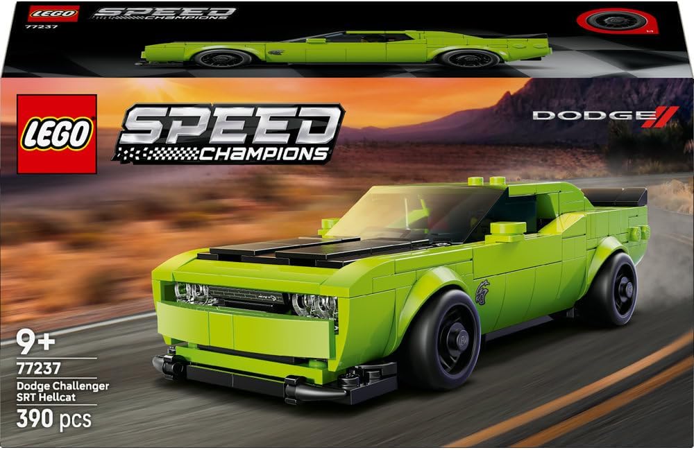 Speed Champions Dodge Challenger SRT Hellcat Sports Car Toy - Car Model Kit with a Driver Minifigure - Birthday Gift for 9+ Year Old Boys - 77237 – image 9