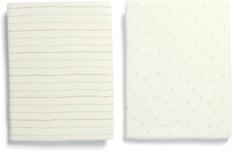 Mamas & Papas 2 Lua Crib Fitted Sheets, White (W 50 x L 87 x D 4cm)