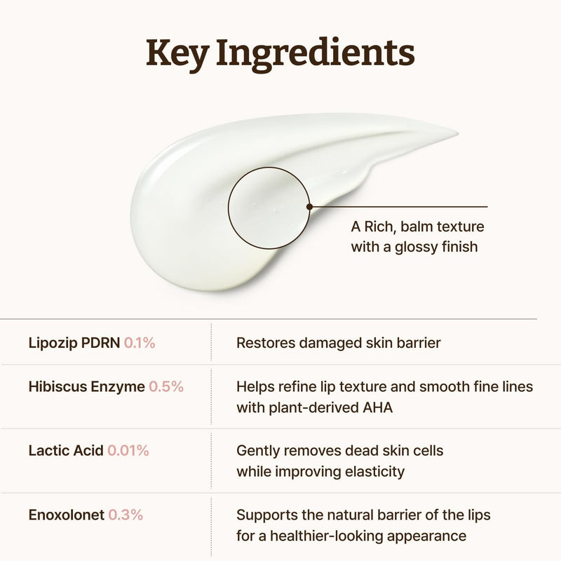 Advanced PDRN Rejuvenating Lip Serum - Hydrating Lip Balm with Lipozip PDRN for Glowy, Dewy Lips - Gentle Exfoliating & Smoothing Lip Moisturizer - Hibiscus & Lactic Acid - 10ml