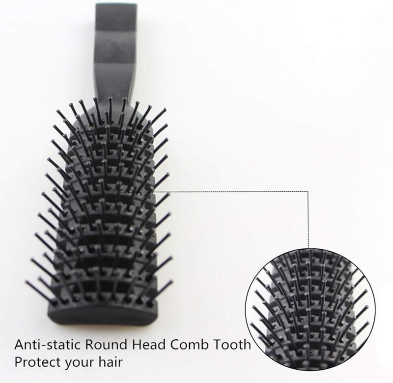 (Space Brush) - Hair Brush, Vent Brush For Women & Men, Vented Hairbrush for Blow Drying, Wet or Dry With Ball Tipped Bristles, For Short Straight Hair Perfect For Travel (Space Brush), Black, 22cm