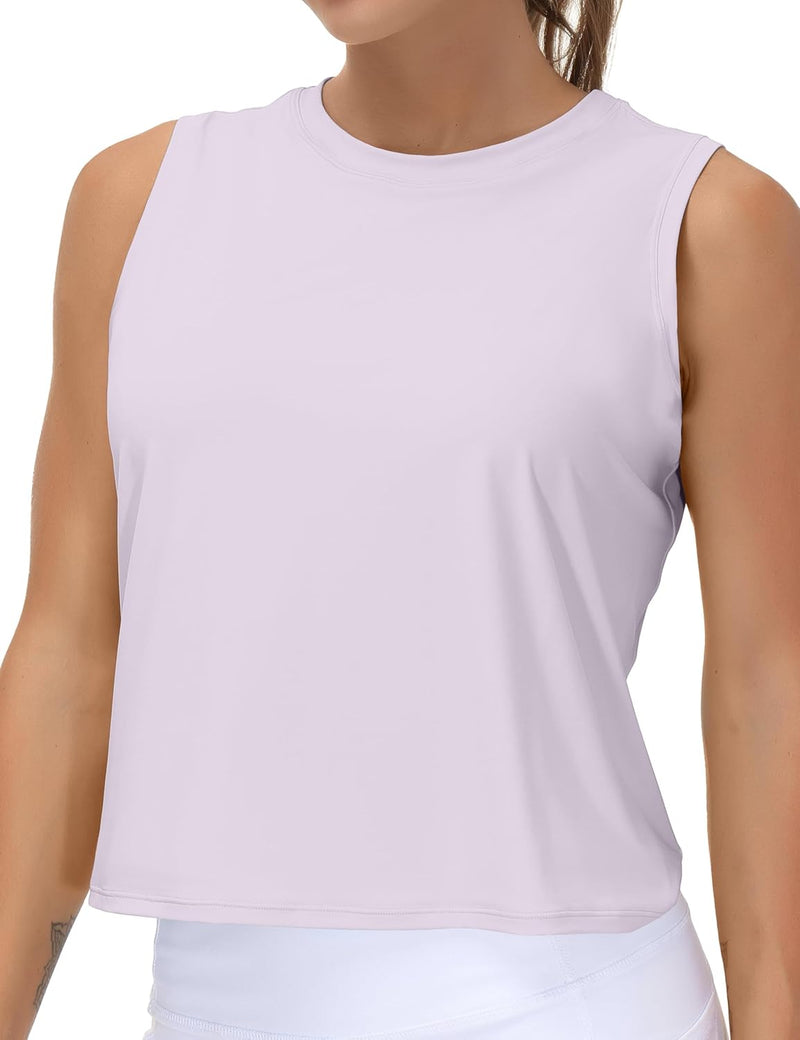THE GYM PEOPLE Ice Silk Workout Tops for Women Quick Dry Muscle Gym Running Shirts Sleeveles