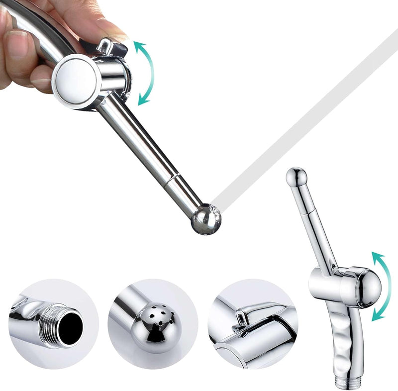 BARROCK All Metal Stainless Steel Hand Held Bidet Sprayer for Toilet, High Pressure Sprayer Head Brushed Gold