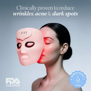 ELLE Radiance Boost Pro LED Face Mask FDA Approved & Clinically Proven Light Therapy for Glowing, Youthful Skin Red, Blue & Infrared Light Boosts Collagen, Reduce Wrinkles, Breakouts & Blemishes