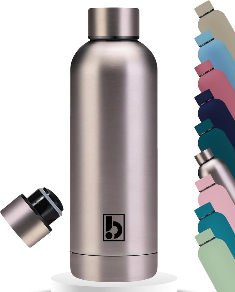 Water Bottle Stainless Steel, Drinking Thermos Double Wall Insulated Water Bottles for Hot and Cold Water Kids School Hydro Flask Water Bottle for Gym Office Water Bottle (BEIGE 750ML) - SILVER 750ML