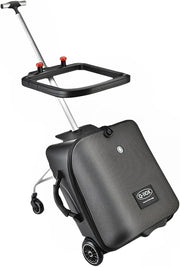 Children's Ride-On Suitcase, Kids Luggage Set, 20 Inch Expandable Hardside Suitcase with Spinner Wheels, 2-in-1 Trolley Case & Baby Stroller, Airport Travel Made Easy (Black) - Black