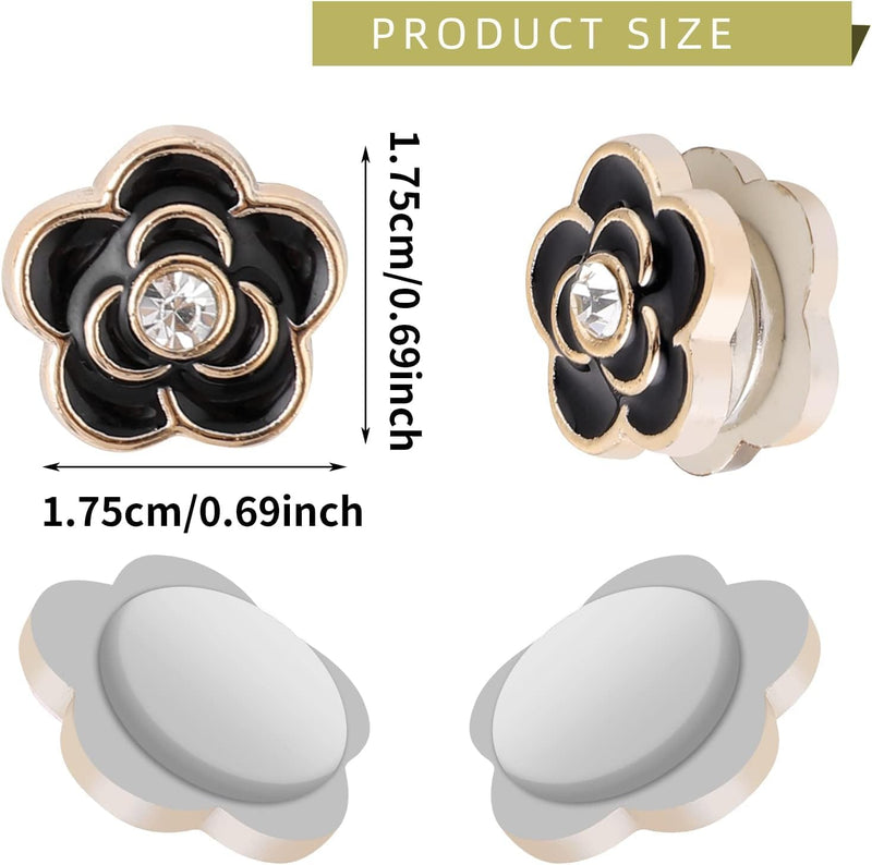 KOWVOWZ 8 Pairs Hijab Magnetic Pins, Strongest Commercial Strength Hijab Pins for Women, Flower Shaped Safety Pins Multi-Use Muslim Scarf Magnetic Hijab Buttons