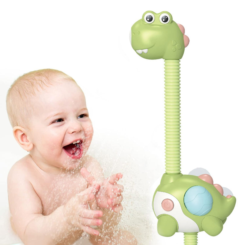 YOUWE7 Baby Bath Toys Electric Dinosaur Shower Head, Kids Water Spray Bathtub Toys, Dinosaur Shower Head Sprayer with 3 Strong Suction Cups, Bathtub Water Toys for Toddler Bath Toys
