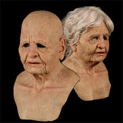 Realistic Latex Old Man Mask Male Disguise Halloween Fancy Dress Head the Elder Old Man Headgear for Masquerade Halloween Realistic Headgear Decoration Human Wrinkle Scary Hat Creepy Wrinkle Mask (E1)