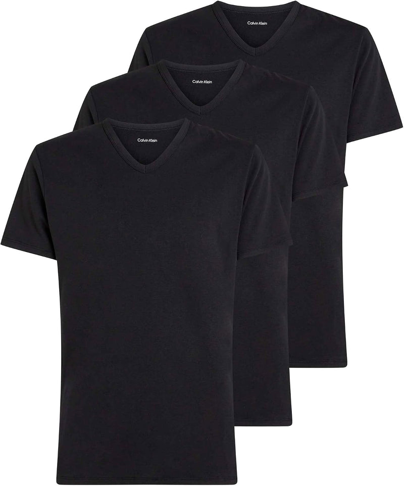 Mens S/S V NECK 3PK Underwear Tops (pack of 3) - BLACK