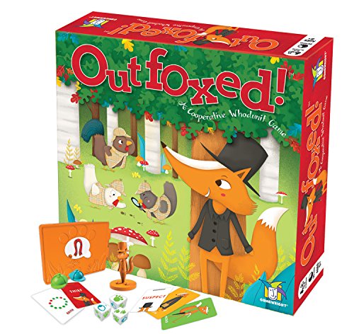 Gamewright Outfoxed! Board Game - 4 Players, Age 6+, Cooperative Whodunit