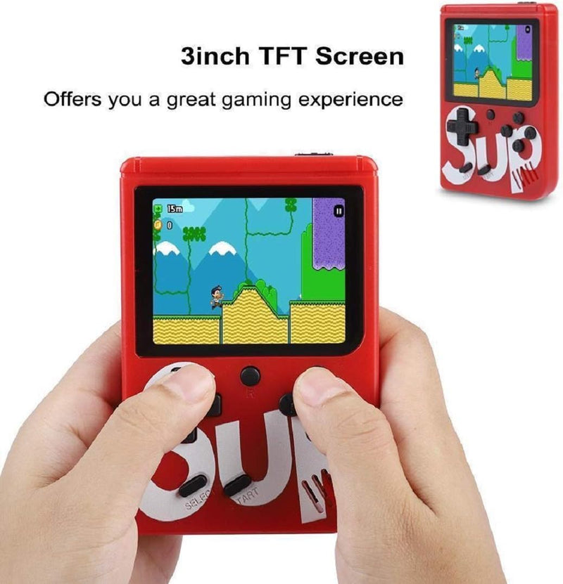 AWH INJOY SUP Game Box - 400 Retro Games in 1 Mini Game Console Can Connect to TV red