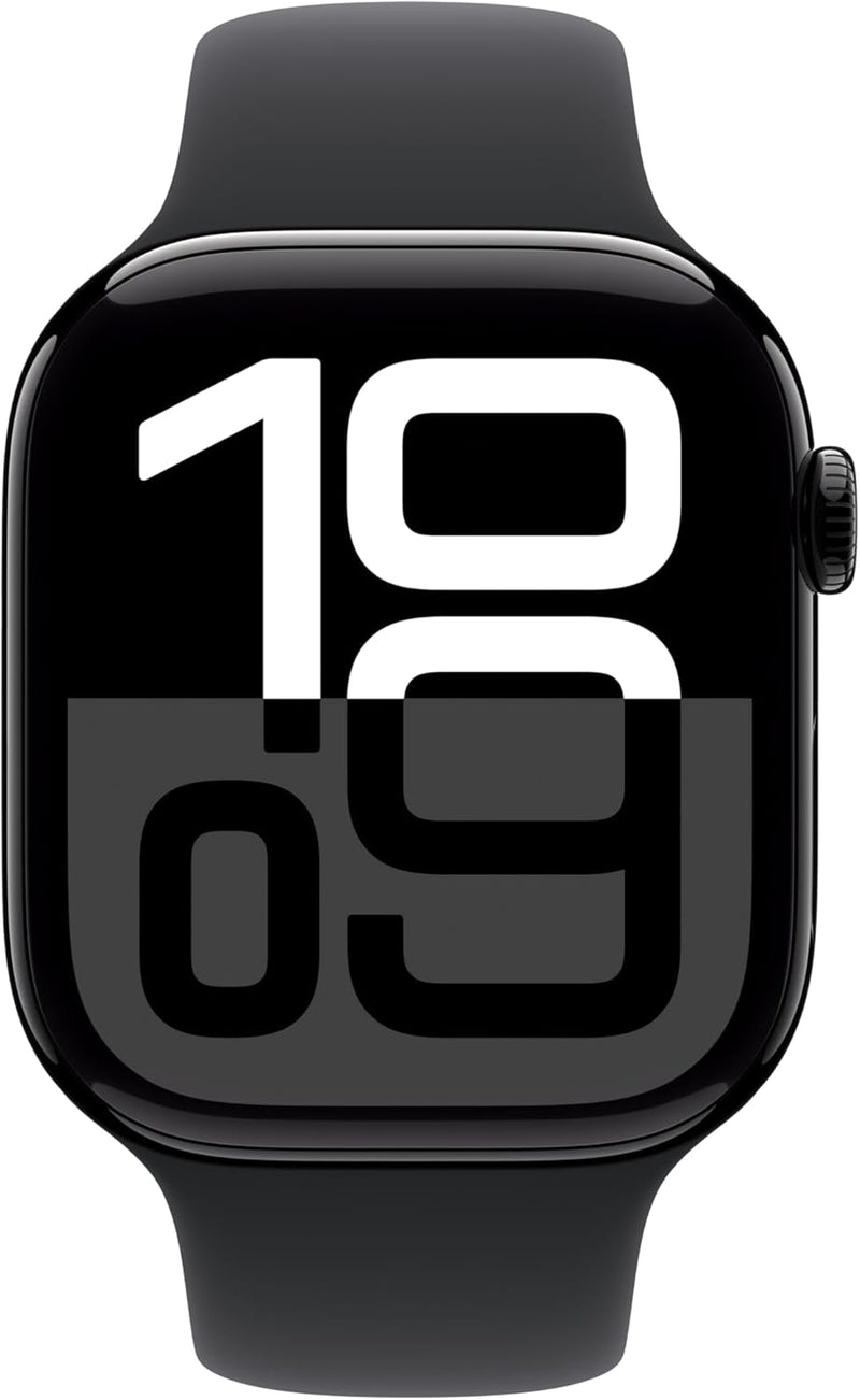 Apple Watch Series 10 GPS + Cellular 46 mm Smartwatch with Jet Black Aluminium Case with Ink Sport Loop - One Size. Fitness Tracker, ECG App, Always-On Retina Display, Carbon Neutral