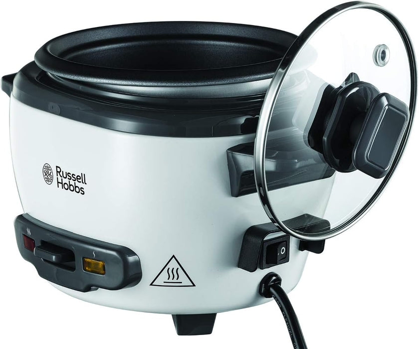 Russell Hobbs Rice Cooker Small [Medium] 0.8L (incl. steamer insert, reheat function, non-stick pot, rice scoop and measuring cup) slow cooker for vegetables and fish