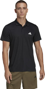 male Adult Train Essentials Training Polo Shirt Short Sleeve Polo Shirt - Black