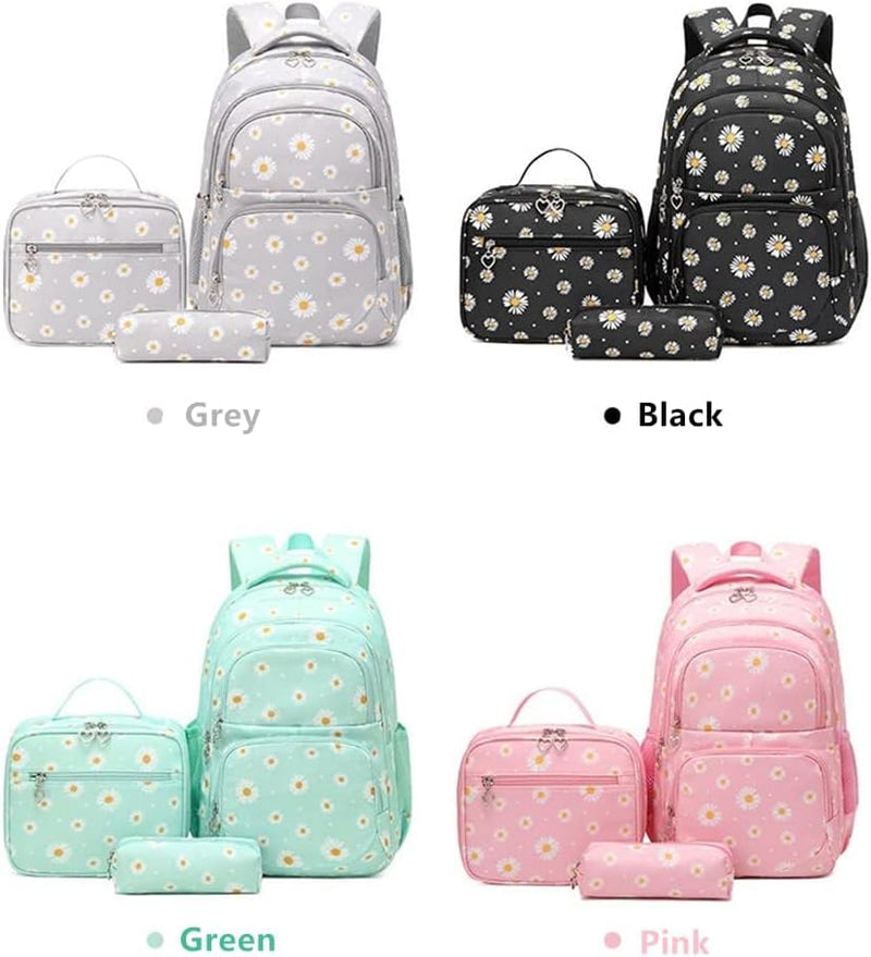 YNTT Girls Backpack Kids School Bookbag Set for Teen Girls Elementary Students Casual Back Pack with Lunch Box