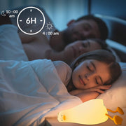 QKTYB Duck Lamp Lying Flat Duck Night Light, Kids Night Lamp with 3 Speed Adjustable Light, Smart Bedside Lamp with Flap Sensor, Silicone Rechargeable Night Warm Light with 30 Minutes Timer