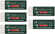 Faber-Castell 205002 Eraser 188121, PVC-Free, Plastic, White, Pack of 5 - 5 piece Single