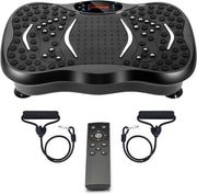 Vibration Plate Exercise Machine Whole Body Fitness Platform for Weight Loss, Recovery & Circulation Home Workout Trainer with LED Display & Remote 330lbs Capacity - Black