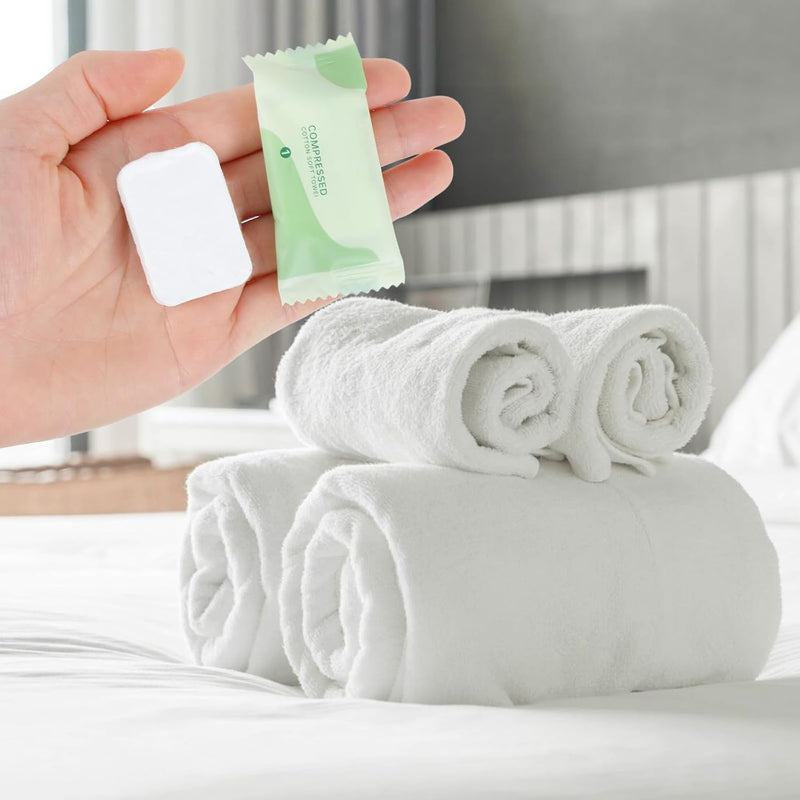 Disposable Face Towel 20 PCS Compressed Towels Clean Skin Tablets Wipes Mini Washcloths Face Wash Cloths Hotels Salon Drying Paper Travel Portable Size Cleansing Camping Makeup Remover Washing