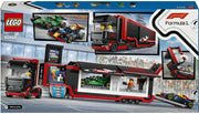 City F1 Truck with RB20 & AMR24 F1 Cars 60445 Car Transporter Toy, 2 Drivers & Race Simulator, Formula 1 Set, Gift for 8+ Year Old Boys & Girls, 1,086 Pieces