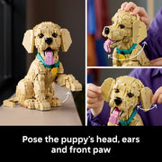 Icons Golden Retriever Puppy 11384 Animal Figure Building Set for Adults, Collar & Medallion Details, Shelf or Desk Decor, Crafts Gift Idea, 2,102 Pieces