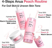 Peach Niacinamide Cream, Face Moisturizer for Dry Skin with Vitamin B12, Collagen, Ceramide, Panthenol, Korean Skin Care for Glass Skin (50ml, 1.69 fl.oz.)
