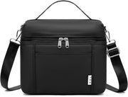 Insulated Lunch Bags for Women Cooler Bag Lightweight Nylon Waterproof Lunch Box For Work - Medium (8 Liters) Black