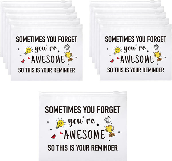 50 Pcs Inspirational Gifts EVA Cosmetic Bag for Women You Are Braver Awesome Makeup Bag Mini Toiletry Bag with Zipper Encouragement Birthday Gift for Xmas Daughter Sister Friend, white background,