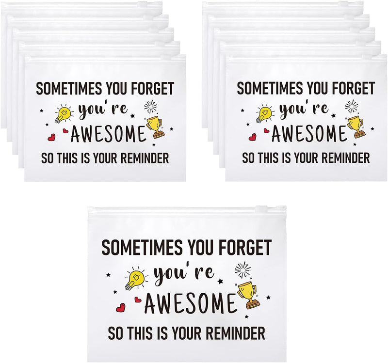 50 Pcs Inspirational Gifts EVA Cosmetic Bag for Women You Are Braver Awesome Makeup Bag Mini Toiletry Bag with Zipper Encouragement Birthday Gift for Xmas Daughter Sister Friend, white background, - You Are Awesome