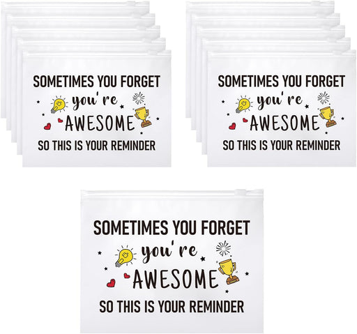 50 Pcs Inspirational Gifts EVA Cosmetic Bag for Women You Are Braver Awesome Makeup Bag Mini Toiletry Bag with Zipper Encouragement Birthday Gift for Xmas Daughter Sister Friend, white background, - You Are Awesome