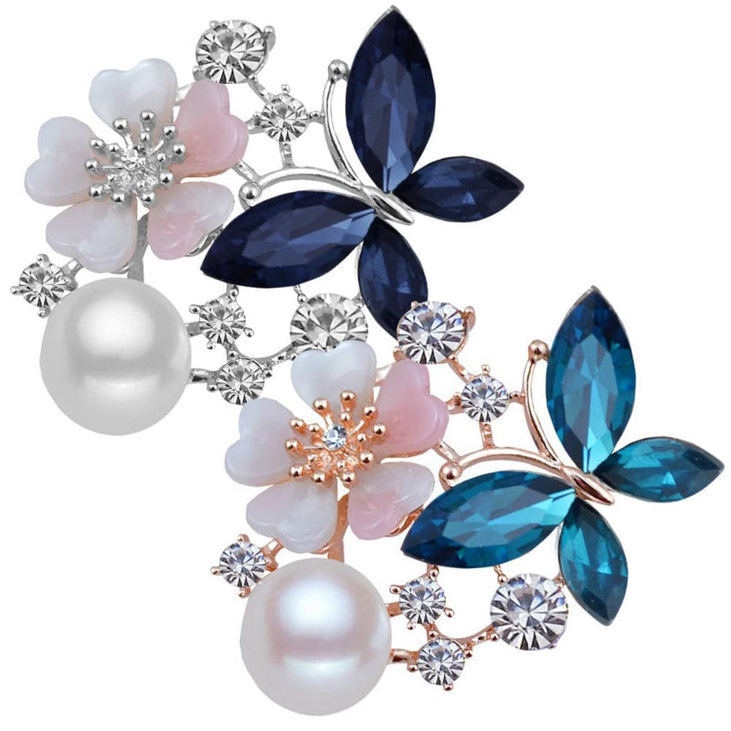 Excefore Brooches for Women with Bead, Flower, Rhinestone Brooches Pins Elegant Jewelry Blossom Fashionable Gifts Ladies Bouquet Brooches Pin for Birthday, Party, New Year, Wedding