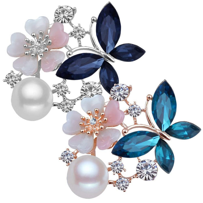 Excefore Brooches for Women with Bead, Flower, Rhinestone Brooches Pins Elegant Jewelry Blossom Fashionable Gifts Ladies Bouquet Brooches Pin for Birthday, Party, New Year, Wedding