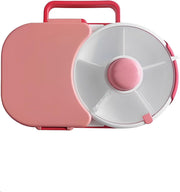 Kids Lunch Box with Detachable Snack Spinner - Bento Style Lunch Container with 5 Compartments - Kids Snack Box/Bento Box for School,Nursery&Trips(Coral Pink)
