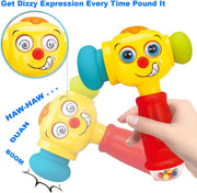 Hola Toy Hammer for Toddlers, Musical Learning Toy with Lights, Counting & Rattle Beads, 2 Modes (Music & Learning), Soft Rubber Hammer for Sensory Play, Educational Toy for Babies 12-36 months