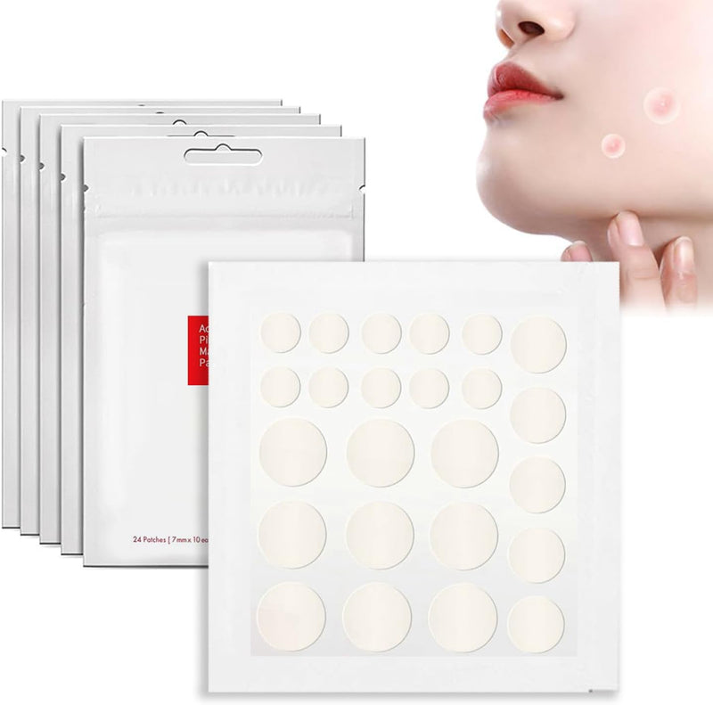 BananaHome 120 Count Acne Pimple Patch, Absorbing Hydrocolloid Spot Patches, Blemish and Zits Cover,Spot Stickers for Face and Skin, Three Sizes (White, 120 Count)