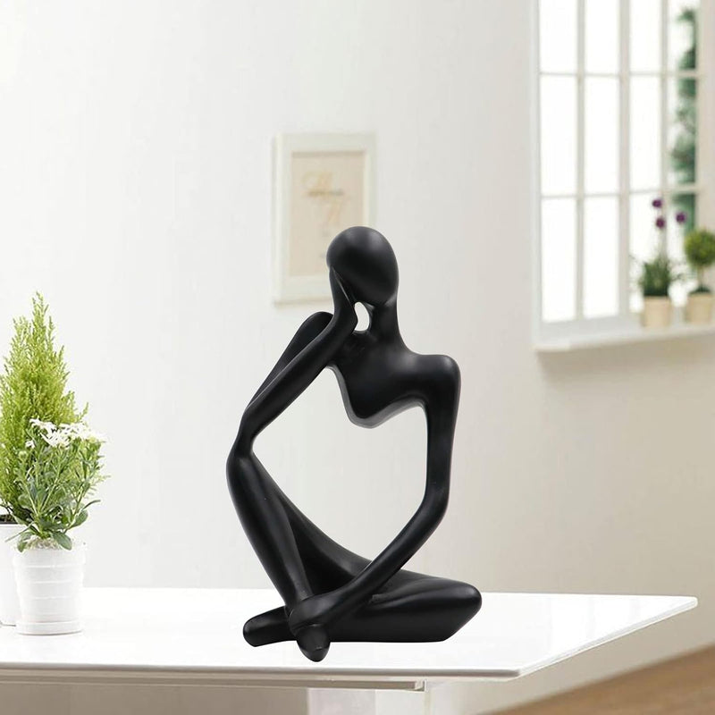 Thinker Statues and Sculptures, Sandstone Resin Thinker Statue Ornaments, Abstract Style Sculptures, Housewarming Gifts, Housewarming Decorations, Living Room Dining Desk Decorations (Right, Small)