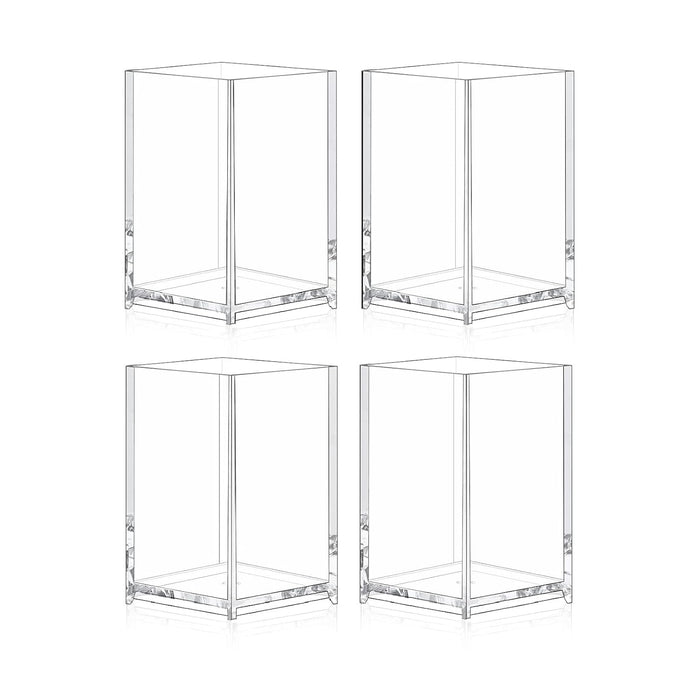 Benting Clear Acrylic Pencil Pen Holder Cup,Desk Accessories Holder,Makeup Brush Storage Organizer,Modern Design Desktop Stationery Organizer for Office School Home Supplies (4)