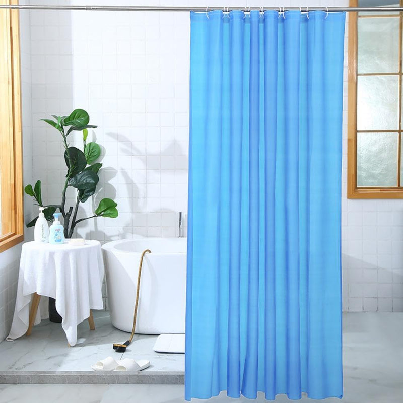 Cuisine Art 180cm x 180cm Waterproof Shower Curtain - Mildew Proof Bathroom Curtains with 12 Hooks - Light Blue