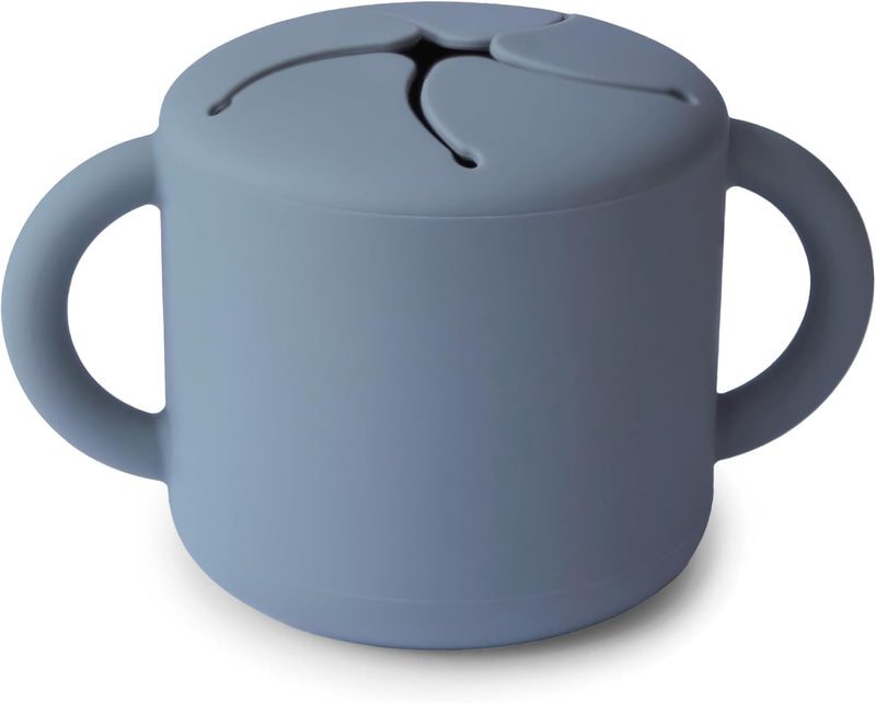 Silicone Baby Snack Cup with Handles - Easy-Grip Baby Cup with Soft Opening for On-the-Go Feeding, 400ml Spill-Proof Food-Grade Container for Baby Food & Snacks Cambridge Blue - Tradewinds