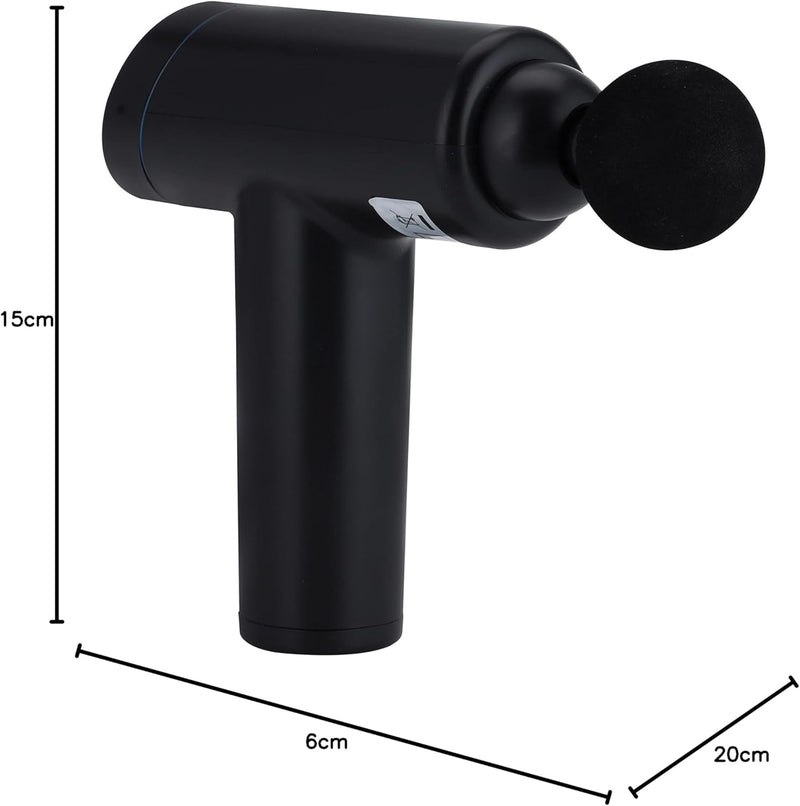 Olsenmark 6-in-1 Percussion Massage Gun Cordless & Rechargeable Deep Tissue Massager with 6 Detachable Heads, 6 Speed Levels, Ergonomic Grip for Full-Body Pain Relief, Stress Reduction, Black